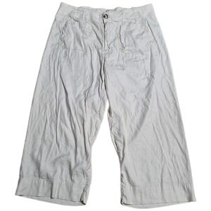 Maeve The Colette Linen Blend Pants Women's Size 20W Cream Cropped Wide Leg